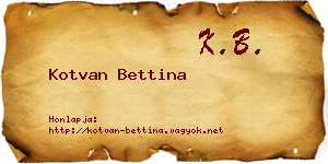 Kotvan Bettina névjegykártya
